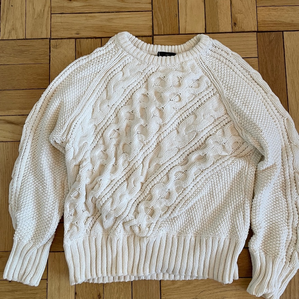 J Crew Cotton Blend Fisherman Knit  Sweater